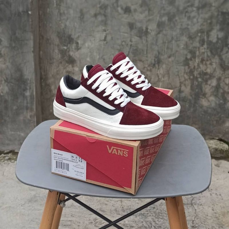 vans old skool off white maroon