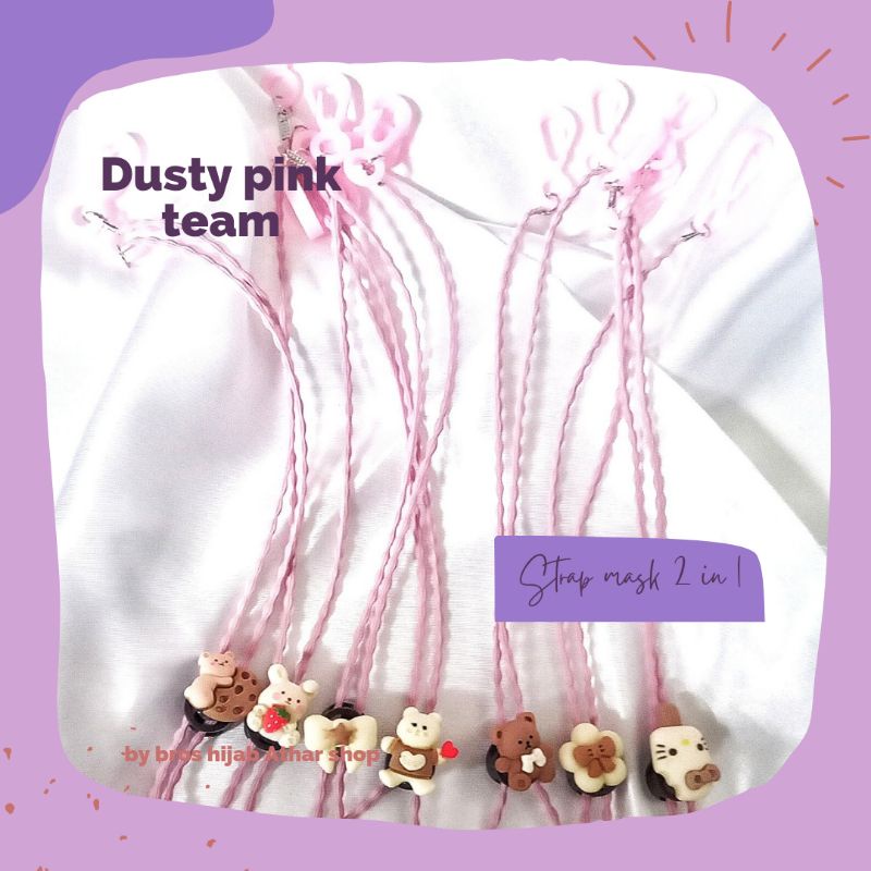 kalung masker konektor 2 in 1 strap mask karet serut boneka clay