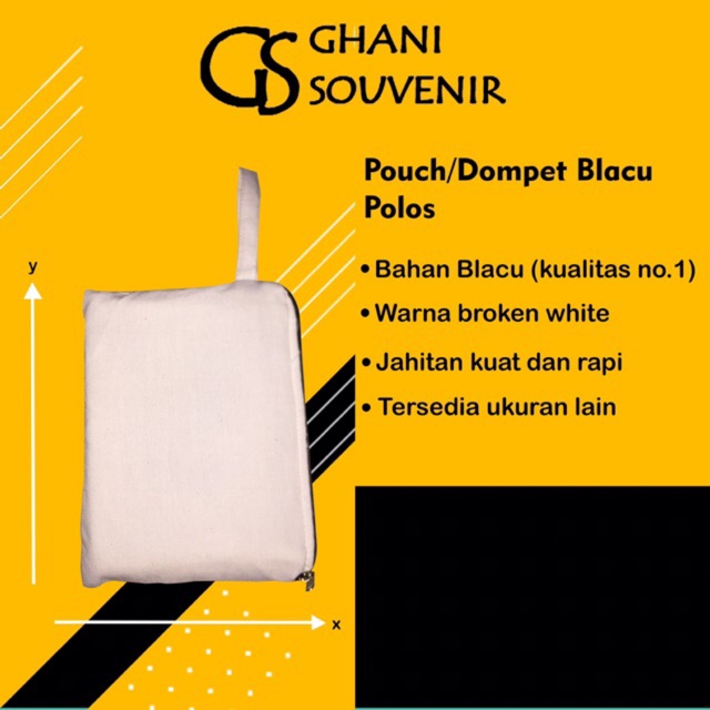 

Pouch Dompet Souvenir Pernikahan Ulang Tahun Promosi Kado Tebal Blacu Putih Polos Goodiebag Hadiah