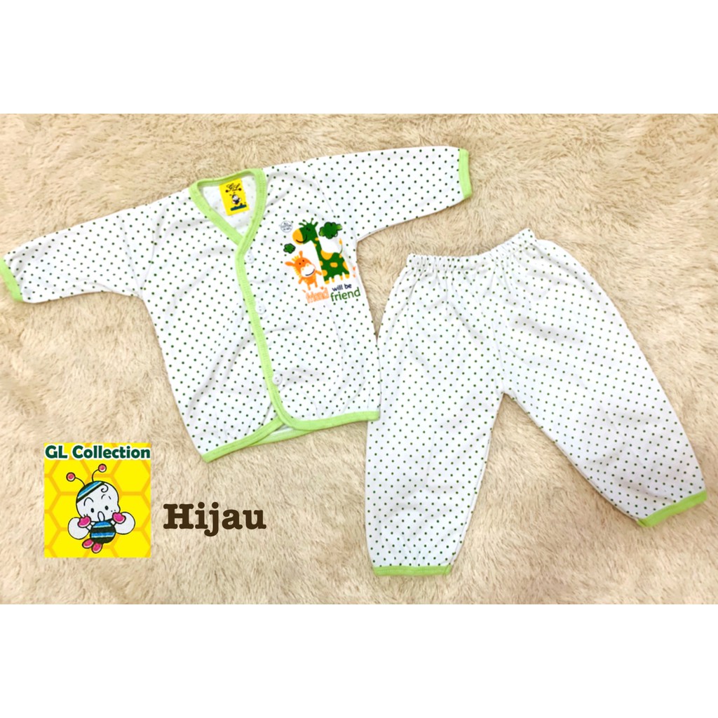 OBRAL! SETELAN PIYAMA PANJANG NEWBORN BAYI ALL SIZE 0-3BULAN SABLON 100%KATUN