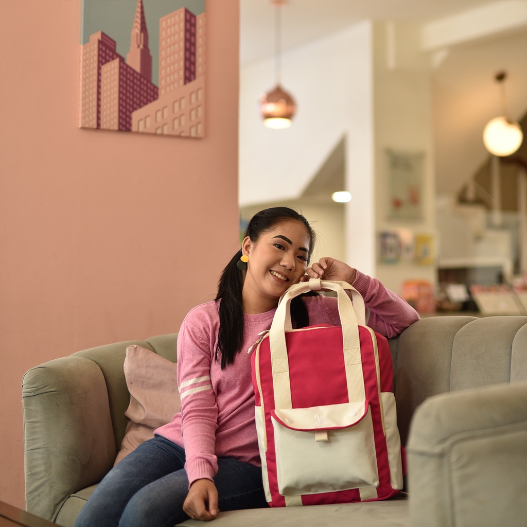 YEPPO MISTY ROSE |MNM X LAZZARDI| Tas Ransel Punggung Wanita Backpack Tas Jinjing ORIGINAL - FREE RAINCOVER