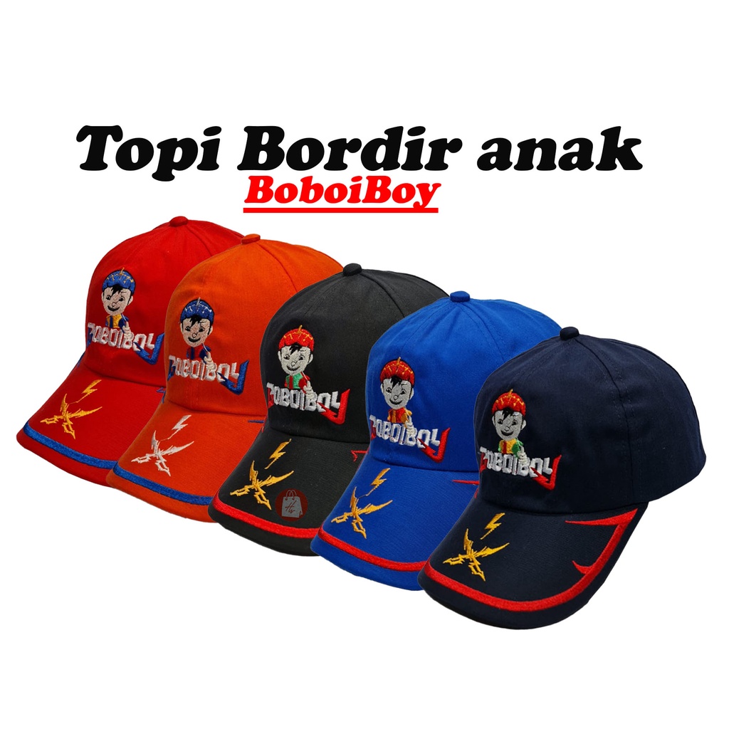 Topi Baseball anak Bordir BoboiBoy / Topi Bordir BoboiBoy anak