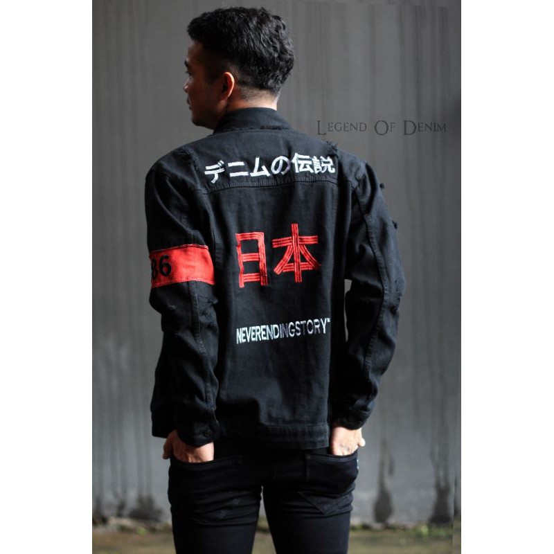 Jaket denim/Jaket jeans Japan origin Legend of denim ripped