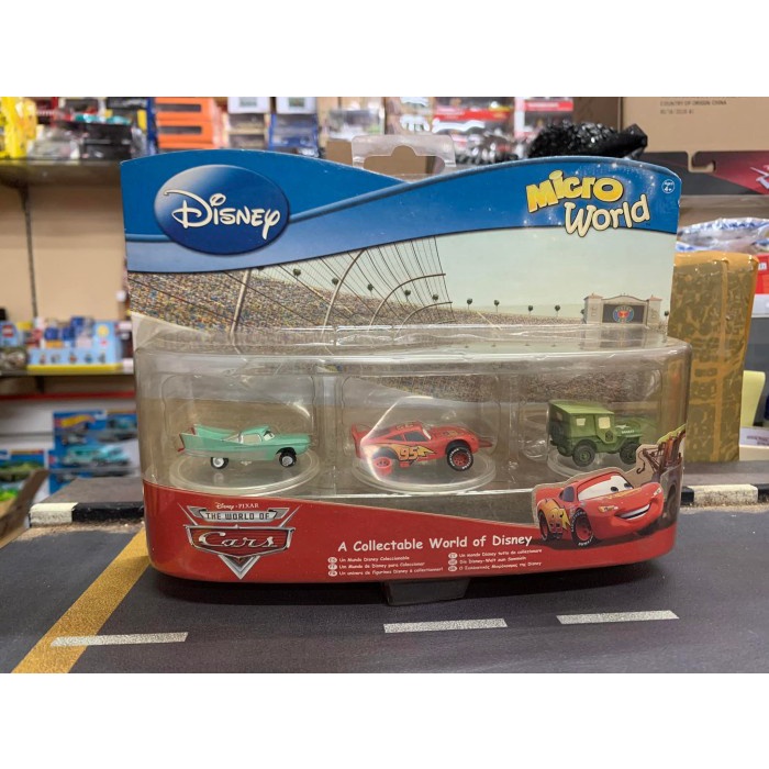 Disney Pixar Cars Micro World Set Flo/Mcqueen/Sarge LESISH