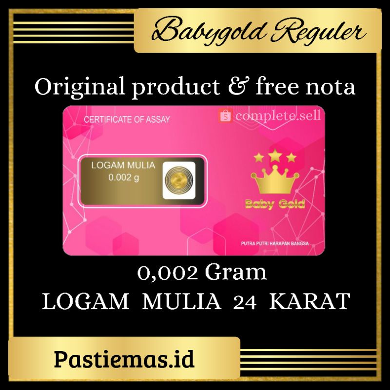 BABY GOLD 0,005 GRAM EMAS MURNI 24 KARAT BERSERTIFIKAT ASSAY SUCOFINDO