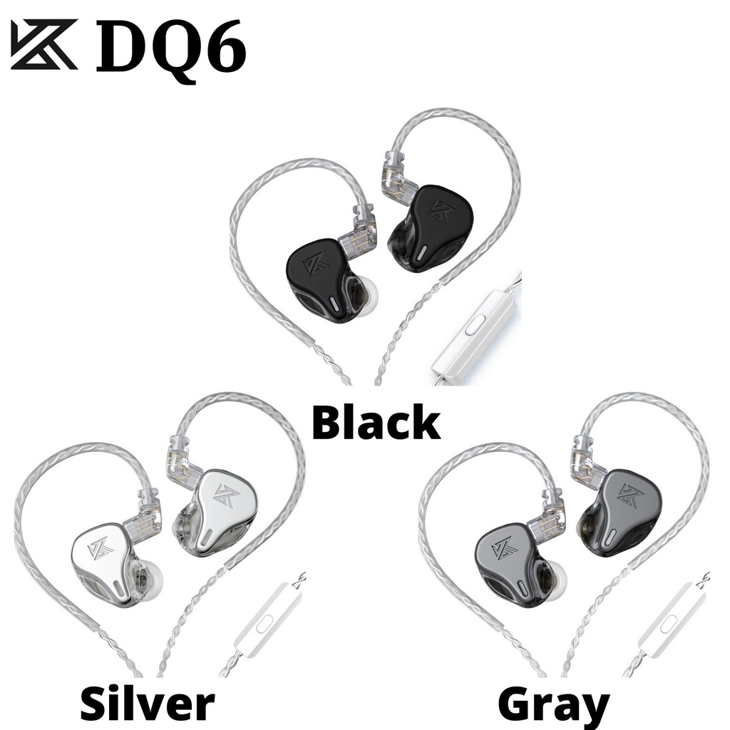 Knowledge Zenith KZ DQ6 Triple Dynmic Drivers  Earphone with Mic