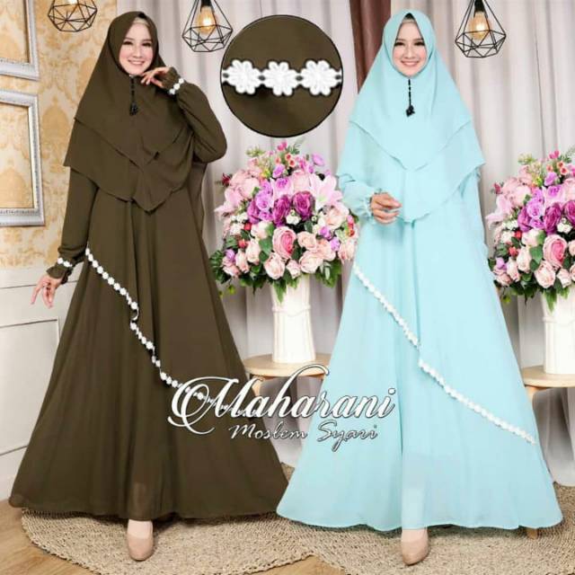 Set gamis layer samping ori Maharani