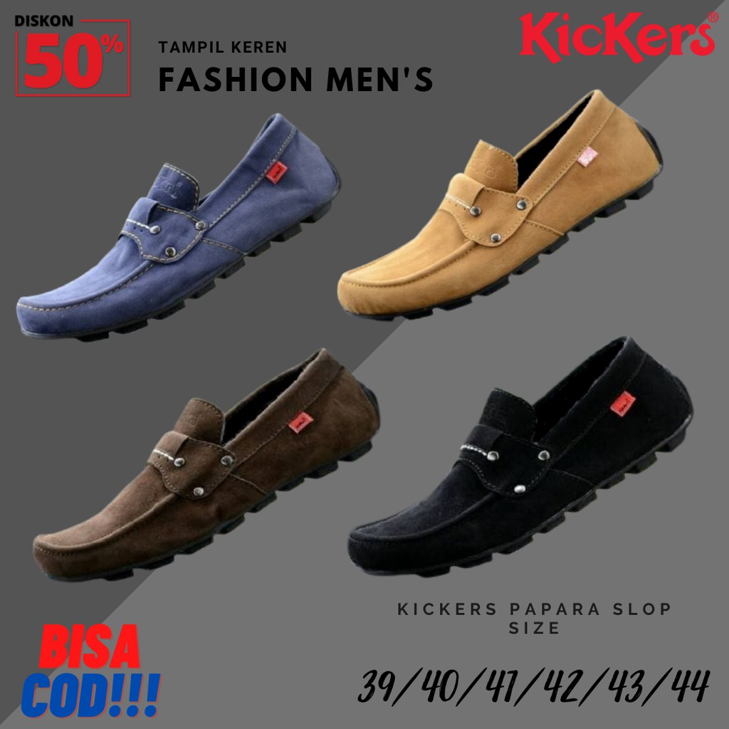 COD !! Sepatu Slop Pria Kickers Knop PAPARA Sepatu Kasual Slip On Pria Santai Murah