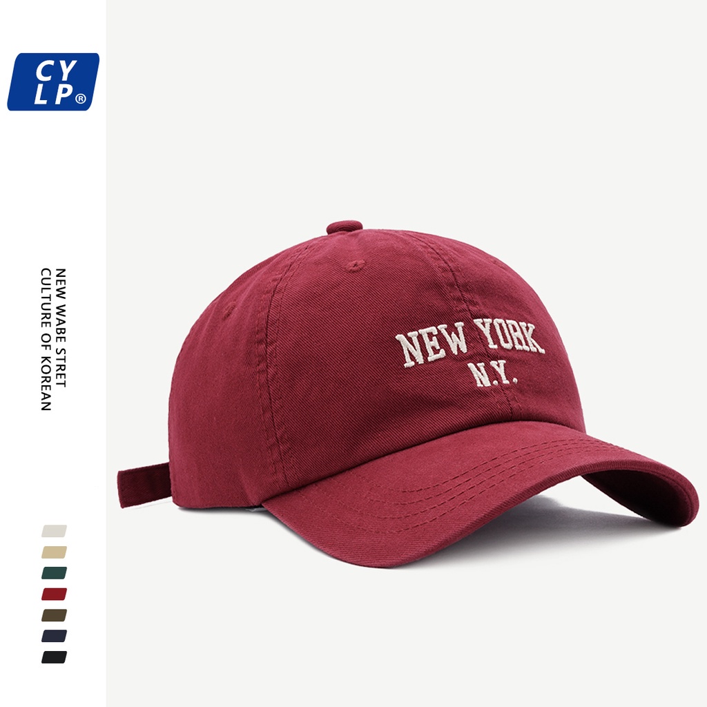 Topi Baseball Motif Bordir Tulisan New York Ny Gaya Vintage Korea Untuk Pria Dan Wanita