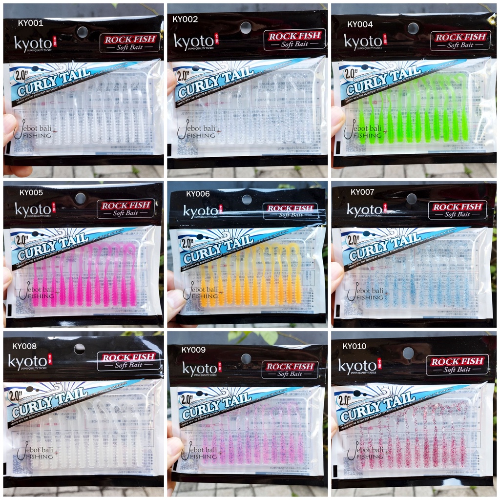 Softlure Kyoto Curly Tail - Umpan Pancing Casting UL Soft Lure Curly Tail - Softlure Ekor Sabit