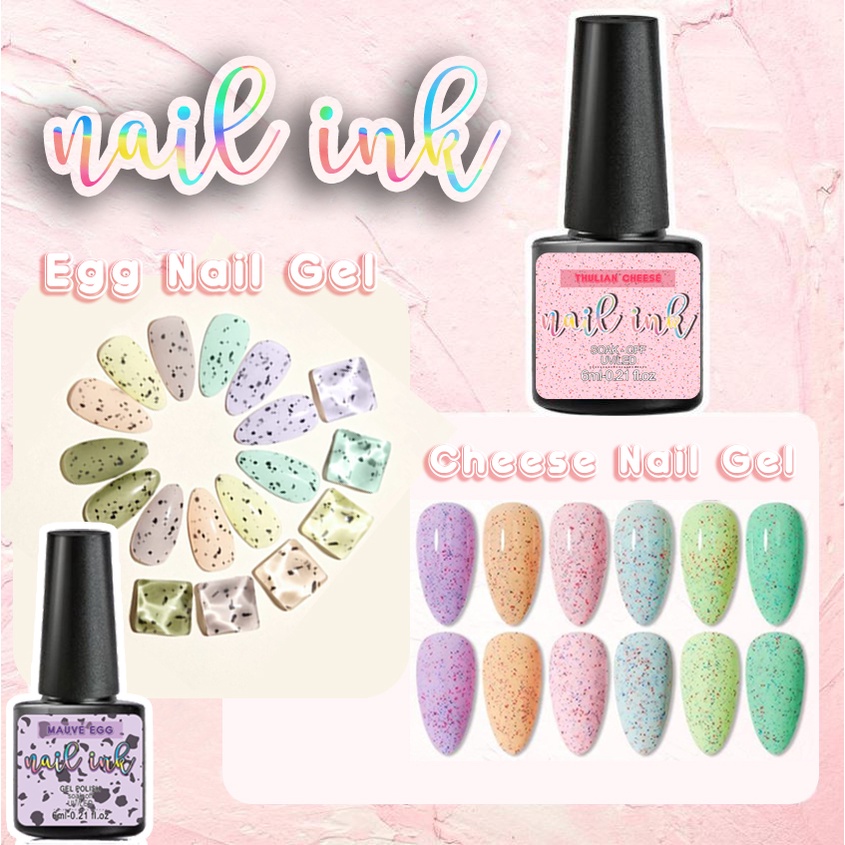 Egg Cheese Nail UV Gel Polish - kutek kuku polkadot soak off - Quailegg Gel UV Halal - Kutek Halal t