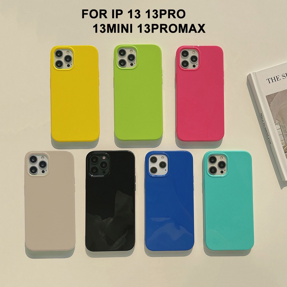 IPHONE Aoxing Glaze Case Warna Permen Untuk Iphone12Mini13 Pro Max Casing Soft HP Cover AT0175