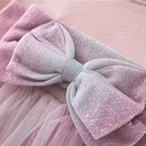 KF CAT Dress Anak Perempuan Gaun Tutu Pesta Ulang Tahun Pita Manis  Lengan Panjang Korea Fashion Trendy Import 6 Bulan-3 Tahun-5