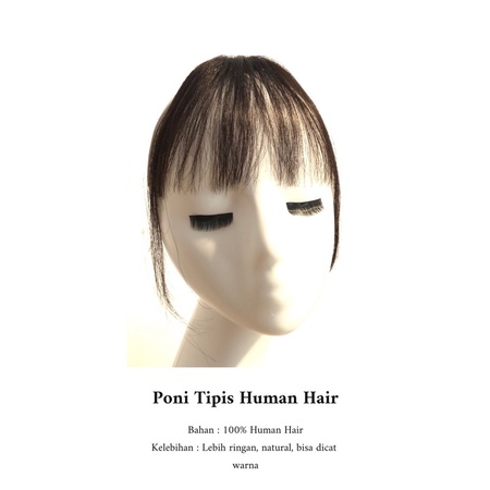 Poni korea Tipis HUMAN HAIR / poni rambut asli / poni jepit poni palsu bahan rambut asli phh