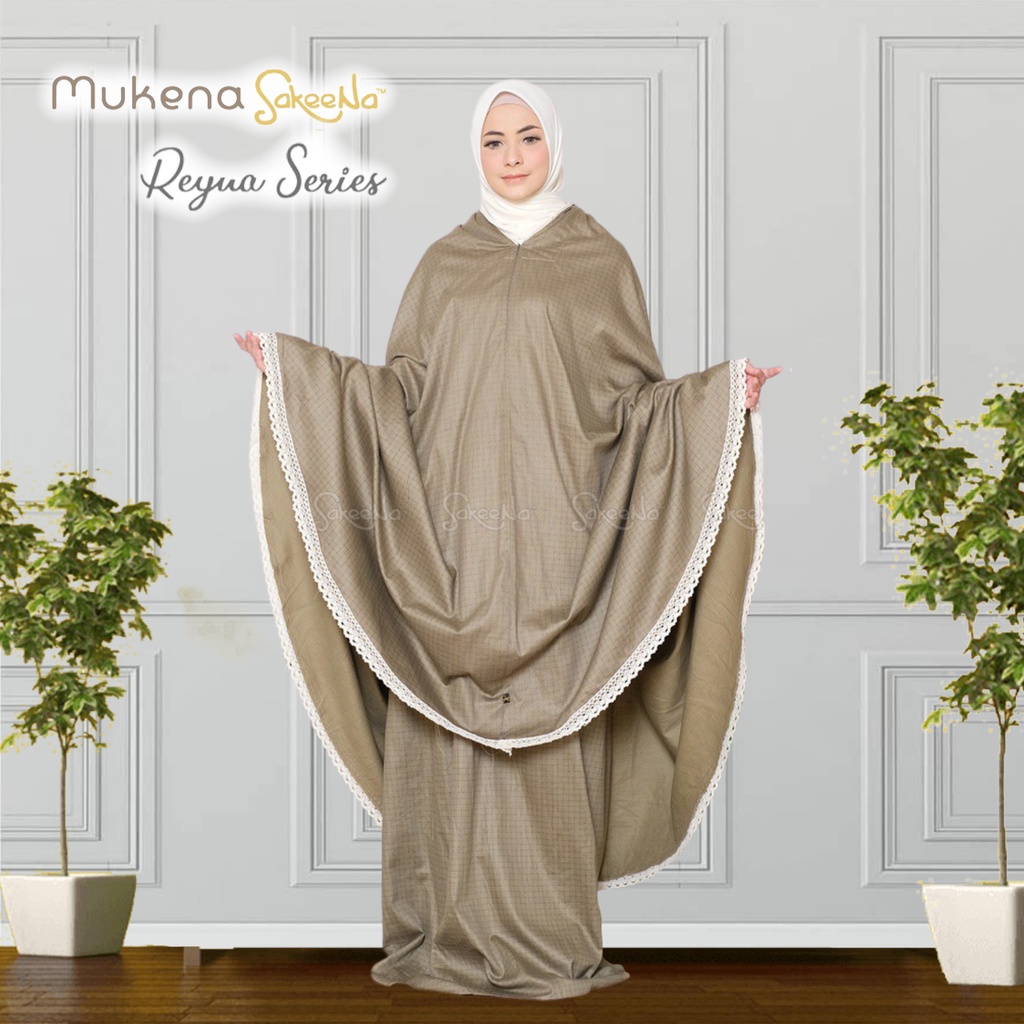 Mukena Mewah Katun Jepang Ori Premium Motif 2 in 1 Dewasa Jumbo Bahan Adem Sakeena