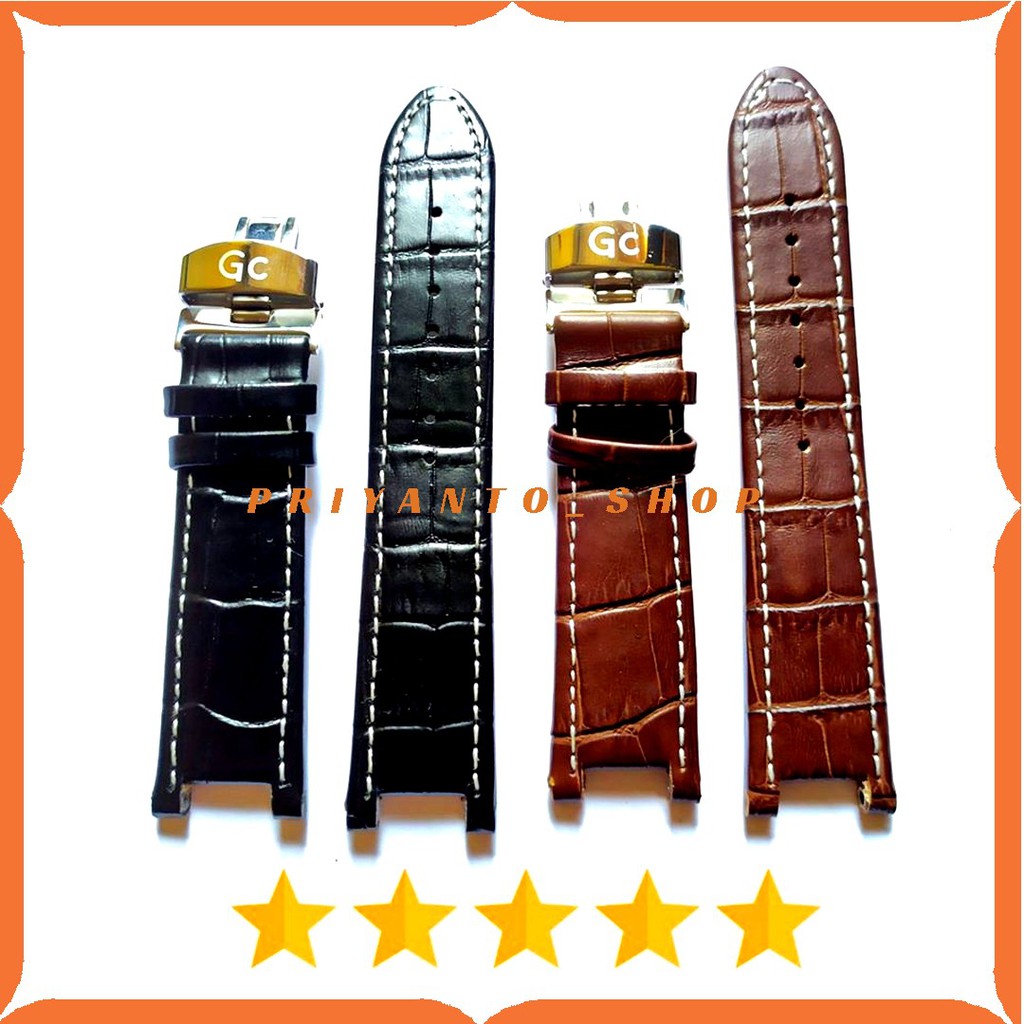 Strap Tali Jam Tangan Kulit Gc Guess 22mm logo Leathers