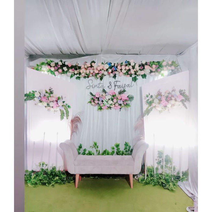 backdrop pernikahan simple/ sewa decor simple murah