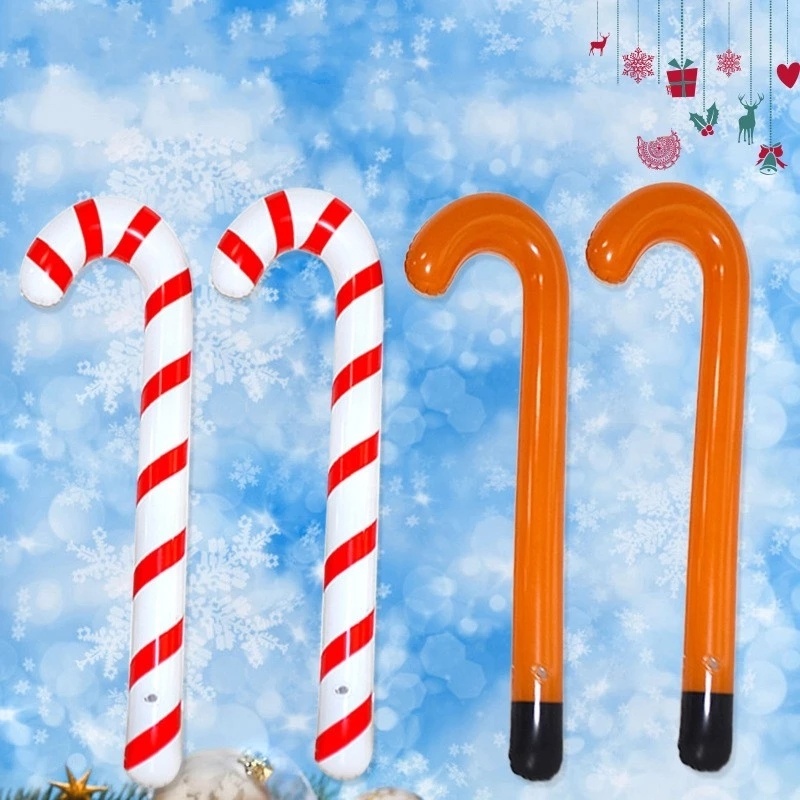 [Christmas Home Decoration Products] [ 1PC Inflatable Christmas Canes Lollipop Balloons ] [Toy Christmas Canes Lollipop Balloon][Xmas Home Decor Accessories]