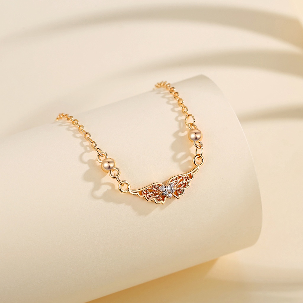 Y505【COD】Kalung Rantai Liontin Sayap Malaikat kalung wanita titanium anti karat  fashion kalung