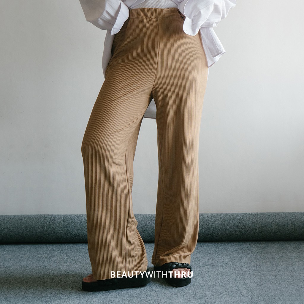 Pleats Highwaist Pants -  Thruoutfit