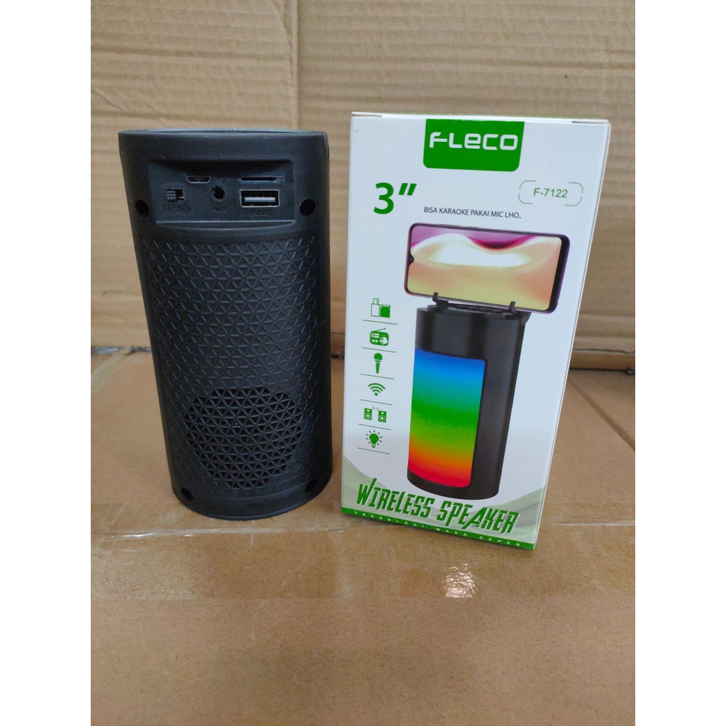 Speaker Mini Bluetooth Fleco F-7122/F-7123 Bass Quality 3 inch TERMURAH