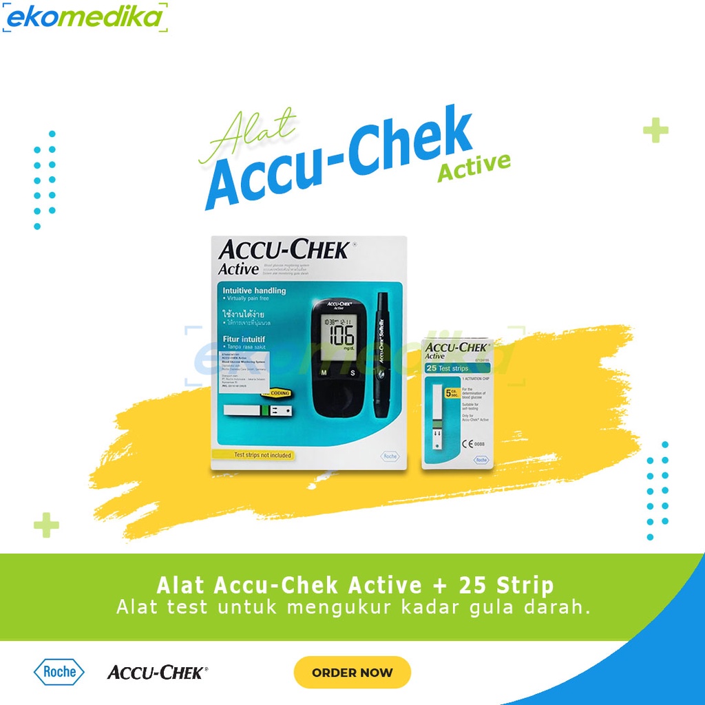 Jual Accu Check Active Alat Test Gula Darah Diabetes Test Free 25