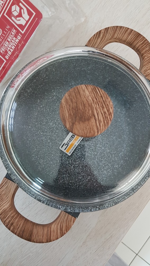 Debellin Casserole 20 Cm - Grey Granite Cookware Series Atau Panci Anti Lengket Premium