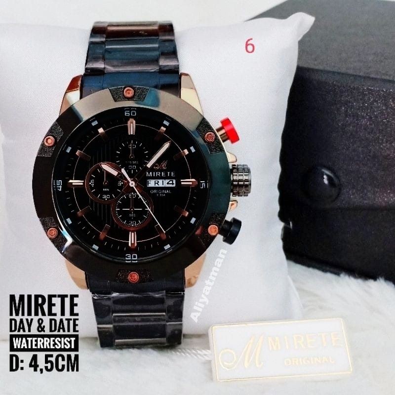 JAM TANGAN PRIA IMPORT MIRETE WATER RESISTANT 3M