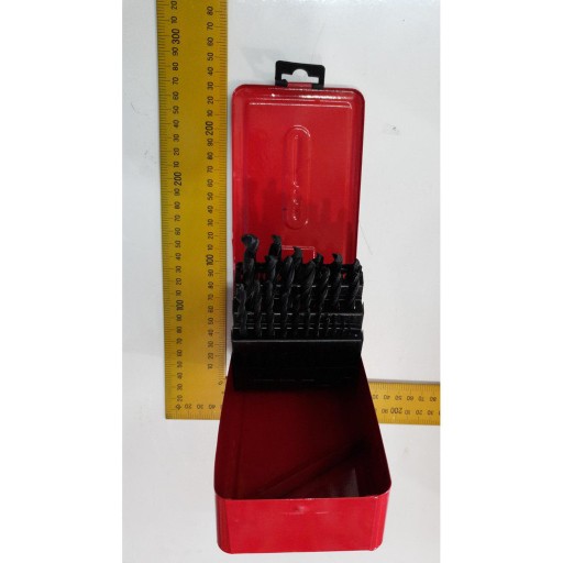 Merah Mata Bor Besi Set 25 Pcs Hss Twist Drill Bit 1 - 13 Mm Sm Mollar