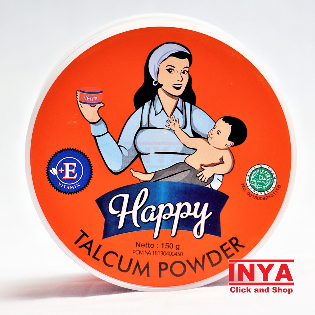 HAPPY TALCUM POWDER 150gr + Vitamin E - Bedak Bayi