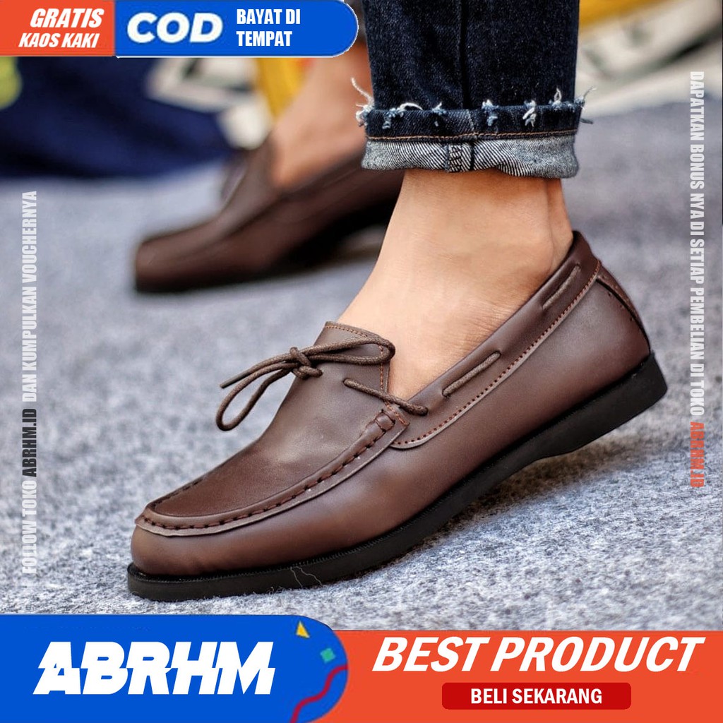 ABRHM X ELDER Sepatu Formal Pria Sepatu Pria Casual Sepatu Kerja Pria Kantor Pantofel Cowok / Cowo Sepatu Kasual Kondangan Kulit Pu Original