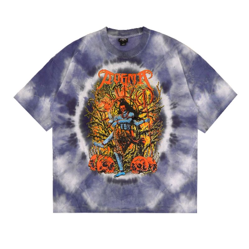 OVERSIZE TSHIRT TEE AOGMAA TIE DYE PURPLE WASH PREMIUM