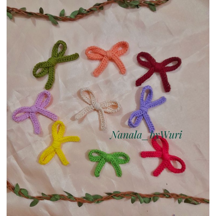 5pcs Aplikasi Pita rajut, Hiasan pita rajut, bros rajut, bros pita