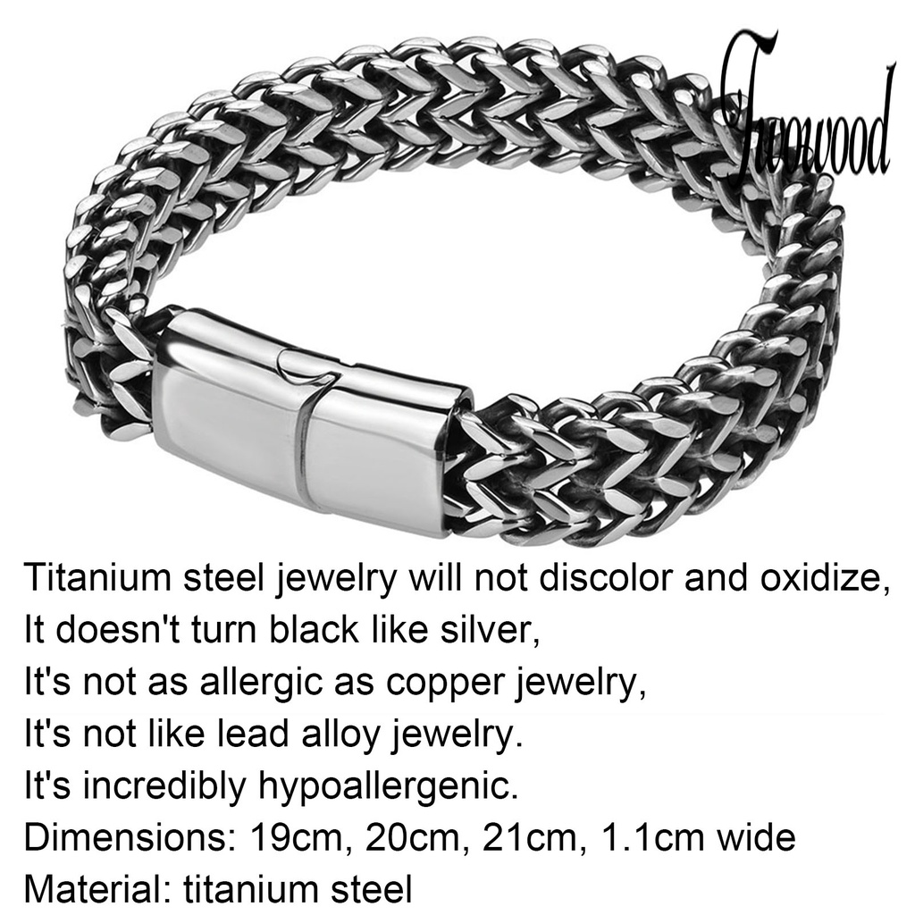 Gelang Rantai Bahan Titanium Steel Untuk Pria