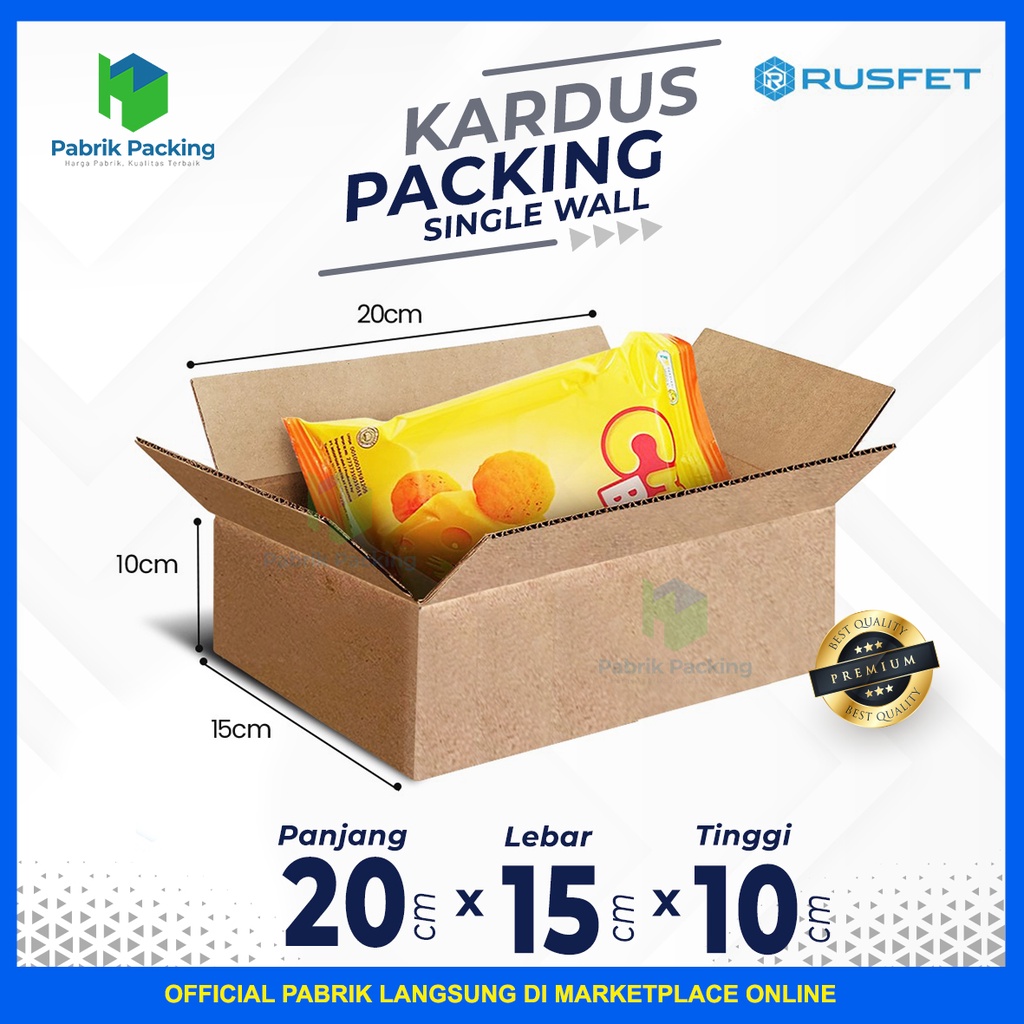 

Kardus Packing | Karton Box Rusfet Polos Kraft Single Wall Size 20x15x10cm Termurah