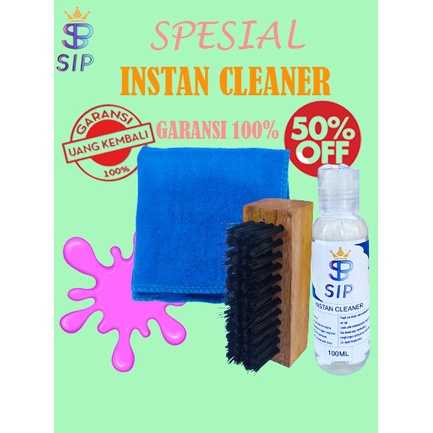 PAKET LENGKAP INSTANT CLEANER TRAVELLING PACK Shoe Cleaner + Standard Brush + Microfiber / Shoe Cleaner 100ml + Standard Brush | Pembersih Sepatu Sikat Sabun Cuci Sneakers