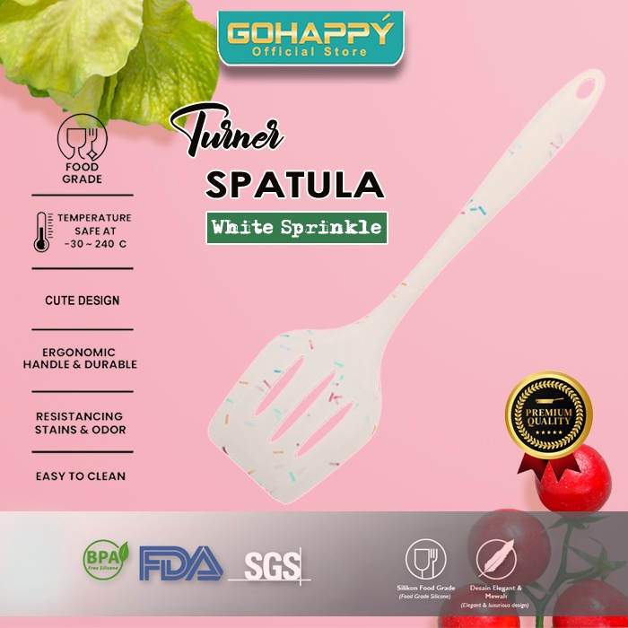 Spatula Tunner Putih Spinkle 2041 High Material Tahan Panas