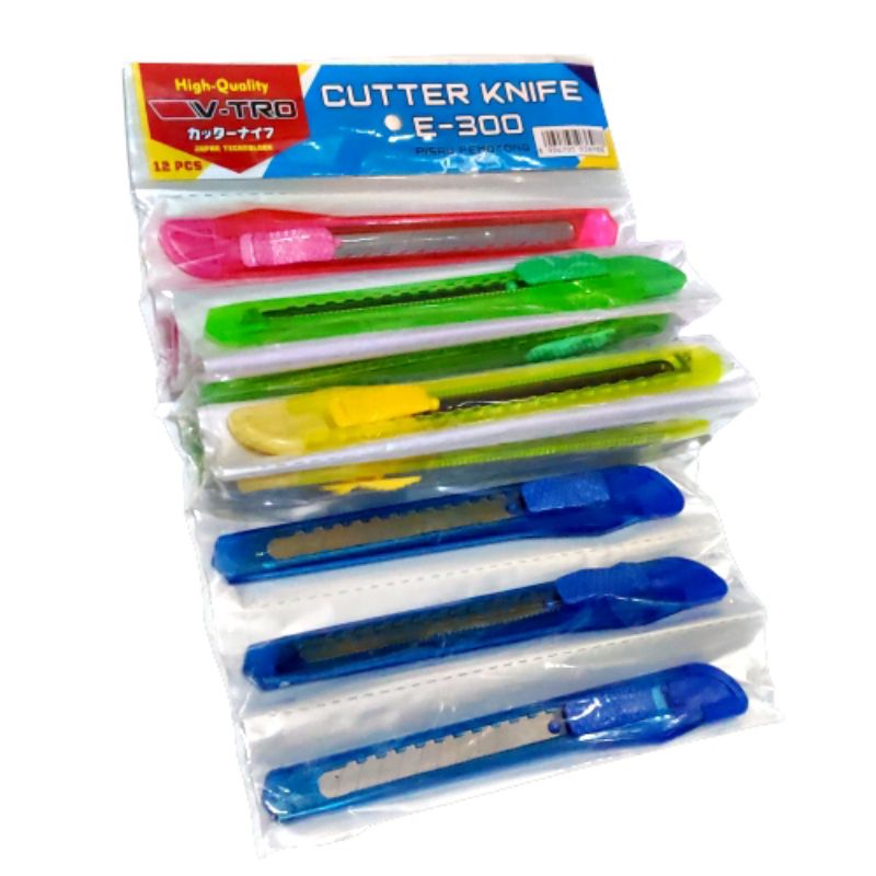 [ERA] Pisau cutter Kater Kecil L300 Warna transparan (12pcs)