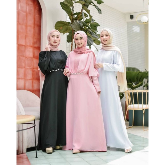 GAMIS MUSLIM WANITA GAMIS COUPLE LEBARAN TERLARIS DRESS COUPLE LEBARAN TERBARU 2022 GAMIS PUTIH WANI