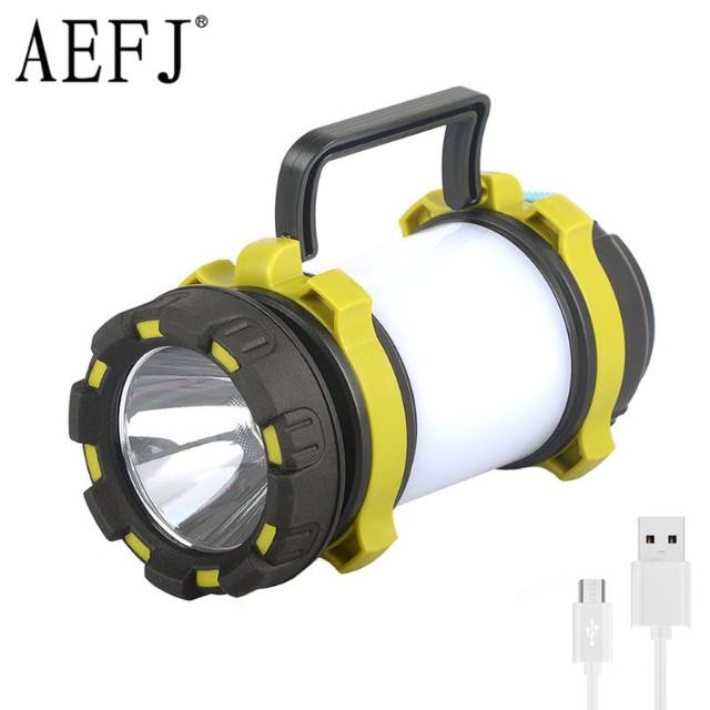 Senter LED Portable Flashlight Super Bright 4 Modes Power Bank 40W T6