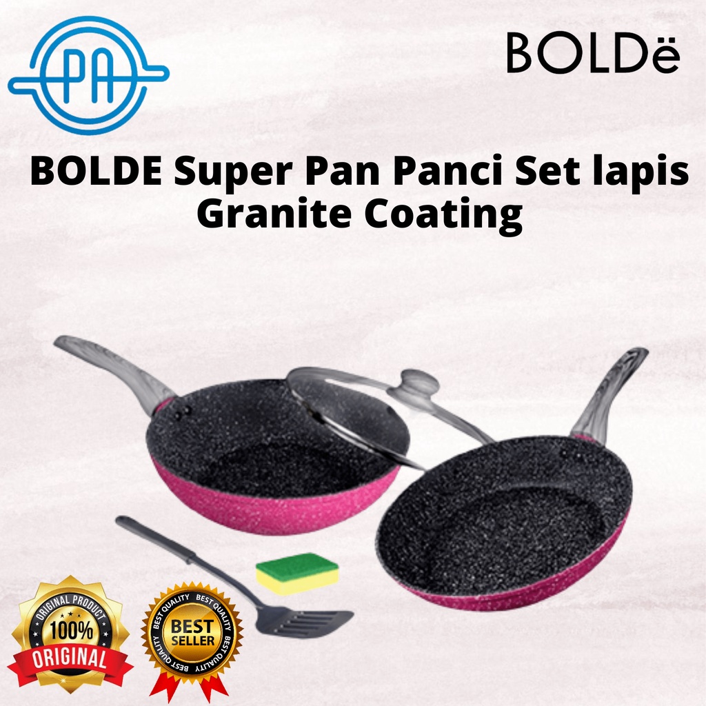 SUPER PAN BOLDE PANCI SET LAPIS GRANITE COATING 5PCS - BLACKPINK