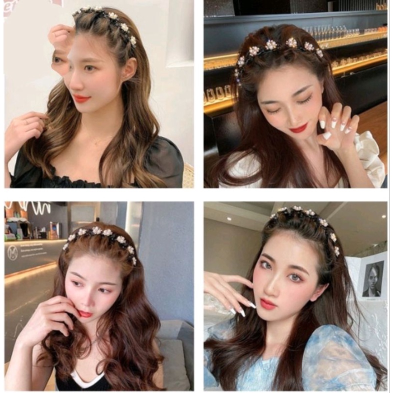 Bando 2in1 Include Jepit Rambut Fashion Mutiara