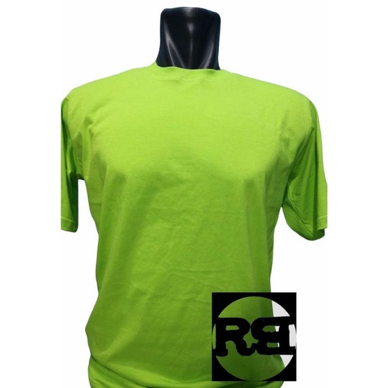 kaos polos dewasa unisex tgn pendek/panjang (HIJAU STABILO)