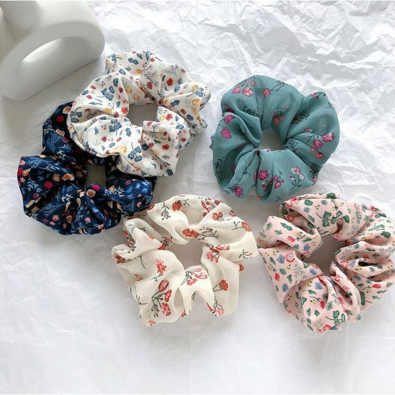 scrunchie elastis KOREA karet ikat rambut fashion Bunga Daisy