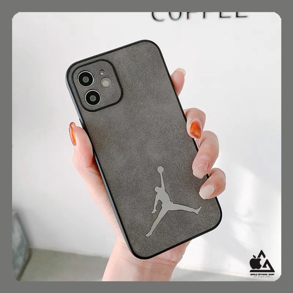 PREMIUM Vintage Leather Case 3D JORDAN MIRROR iPhone 13 PRO MAX 12 PRO MAX Mini 11 PRO MAX XR X XS MAX 7 7+ 8 8+ SE 2 3 High Quality Softcase Krom Kulit Silikon Cover Camera Protection