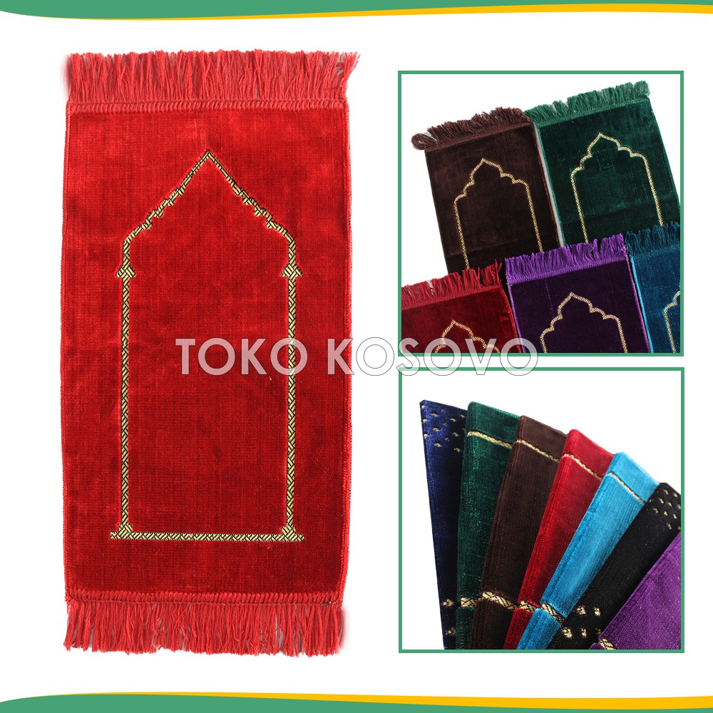 Sajadah Muka Turki POLOS Plain Mini 35x60cm Beludru - Oleh Oleh Haji dan Umroh TERLENGKAP