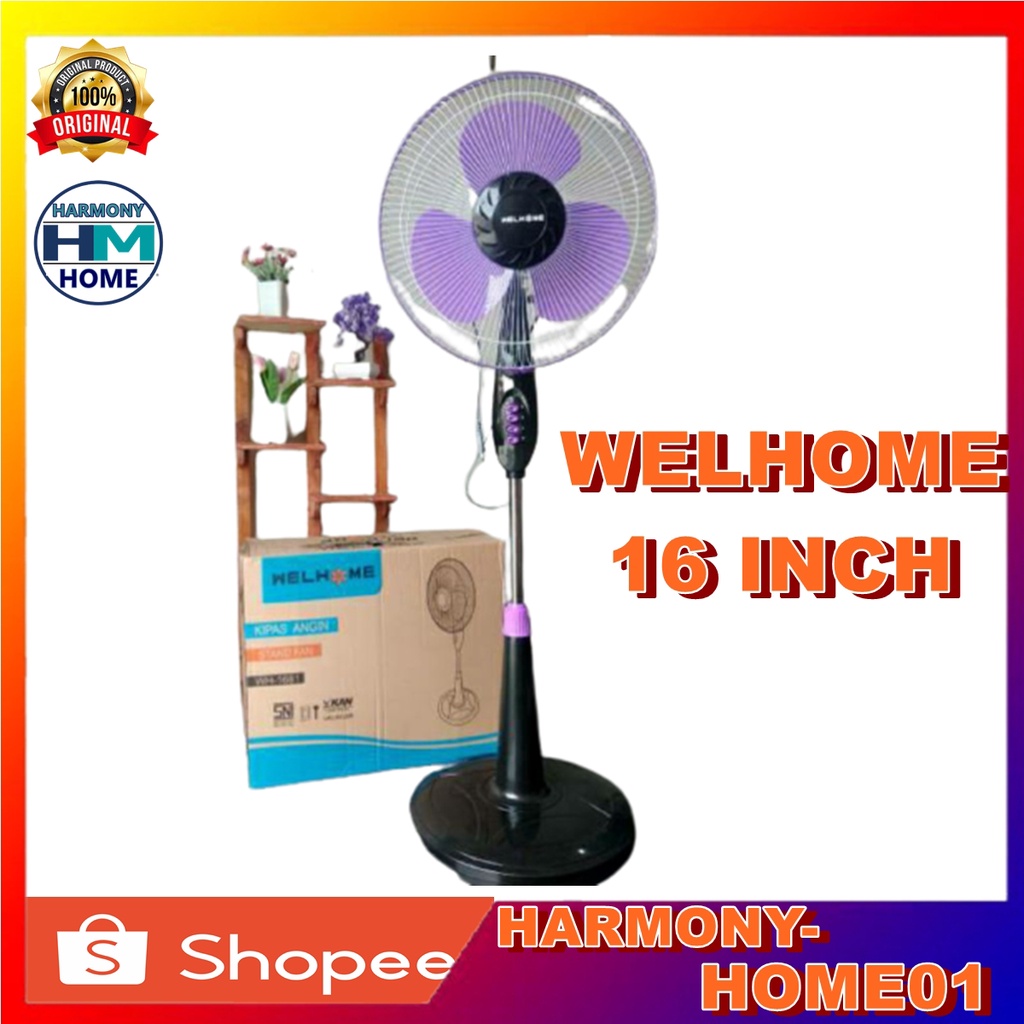 Welhome WH-1681 Kipas Angin Berdiri / Stand Fan 16 Inch