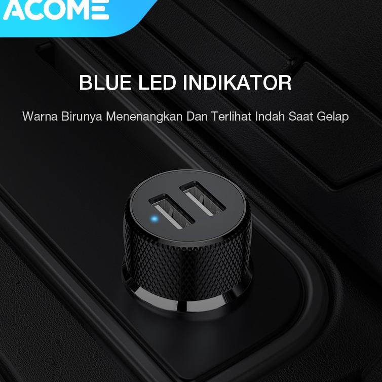 Acome Car Charger 2 Port F Charging 3.4A Garansi Resmi 1 tahun ACC03 P3E5