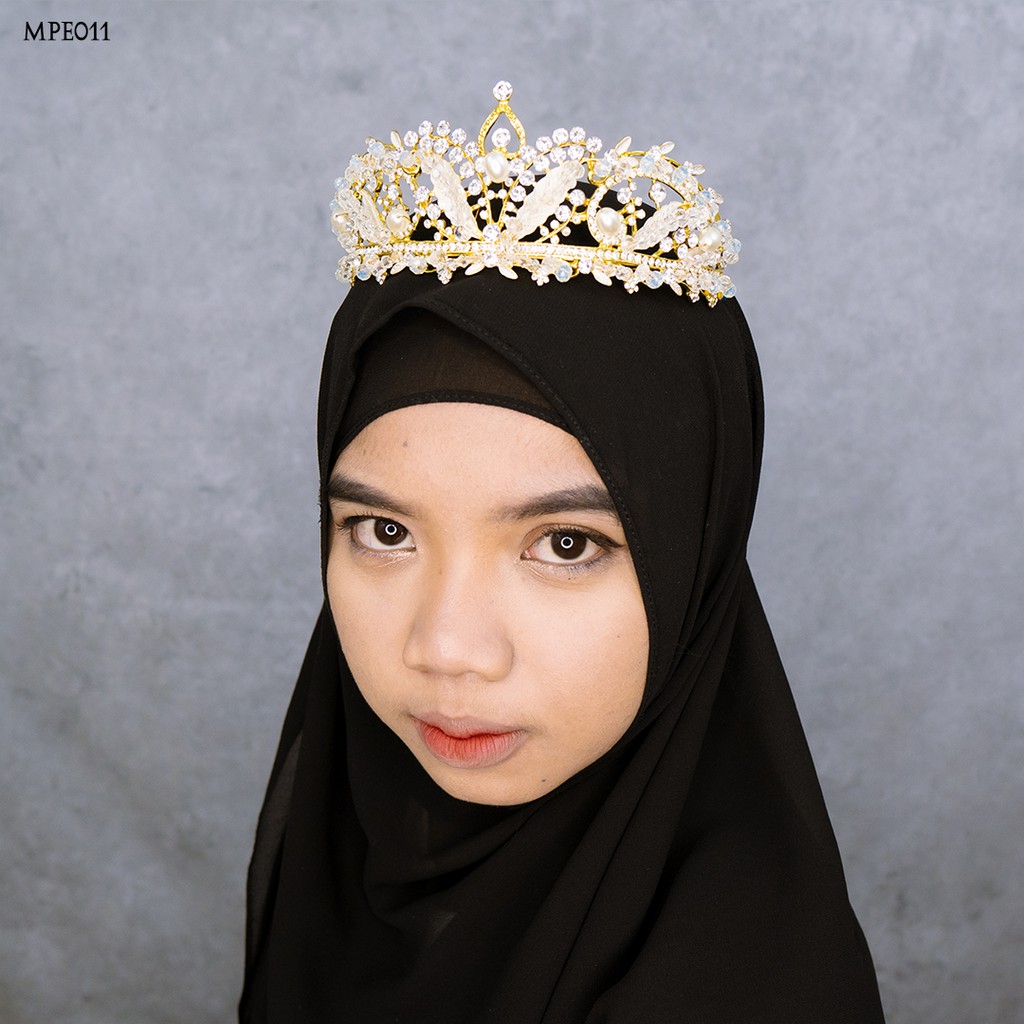 [STOK TERBATAS] MAHKOTA BRIDAL PENGANTIN HIJAB FASHION SILVER GOLD MPE011