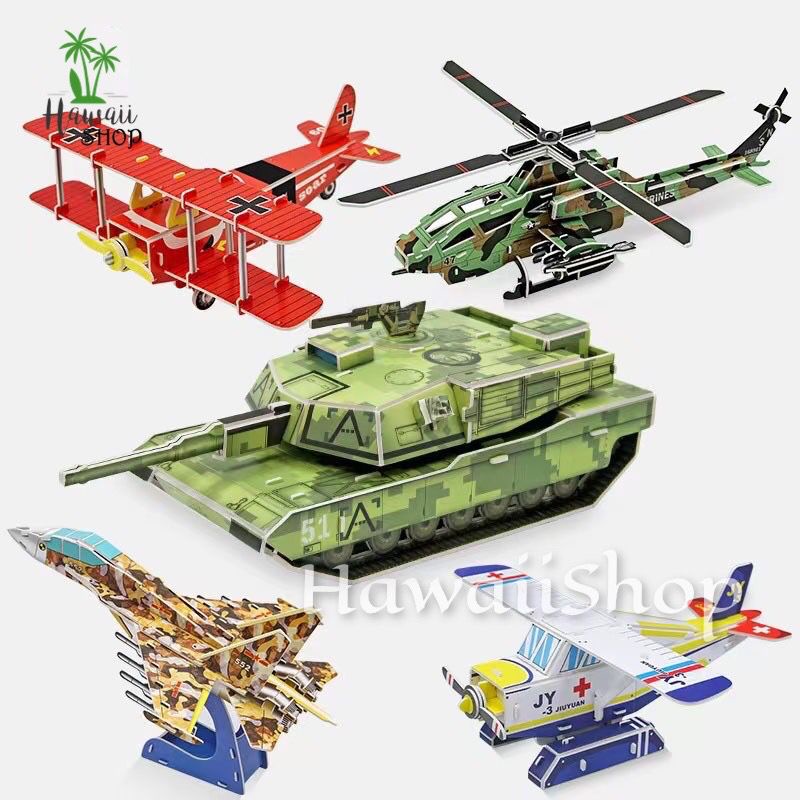 Puzzle 3D DIY bahan foam &amp; paper JEEP TANK PLANE DUMPERS mainan puzzle edukasi anak (kado,pajangan,dekorasi)